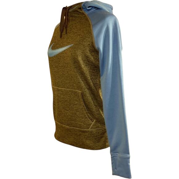 Nike Therma Fit Hoodie Womens Sz S Blue Gray Pullover Athletic Logo Swoosh Y2K - Picture 7 of 13